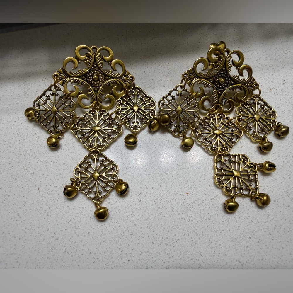 Sassy Jones Gold Statement Earrings